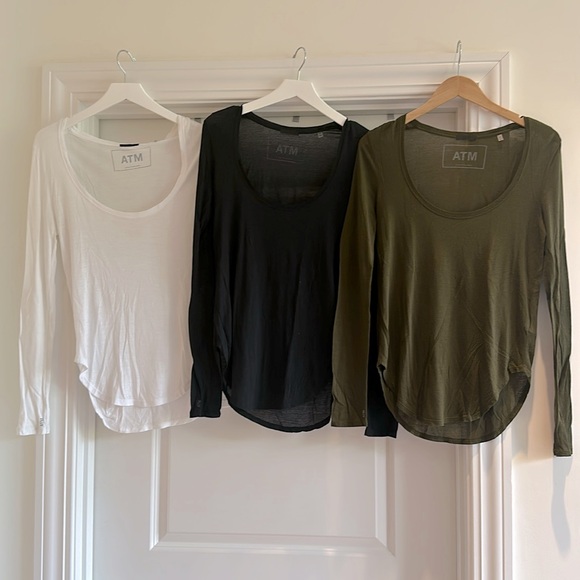 3 ATM Anthony Thomas Melillo Designer Collection Long Sleeve T-shirts. - Picture 1 of 10